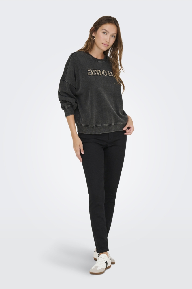 ONLLINDA LIFE L/S O-NECK PRINT CS S 15359243 Black/Amour/(leo)